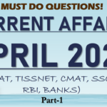 Current Affairs Questions for APRIL 2020 | PART-1 | G.K | XAT, IIFT, TISS, CMAT, Bank RBI Grade B