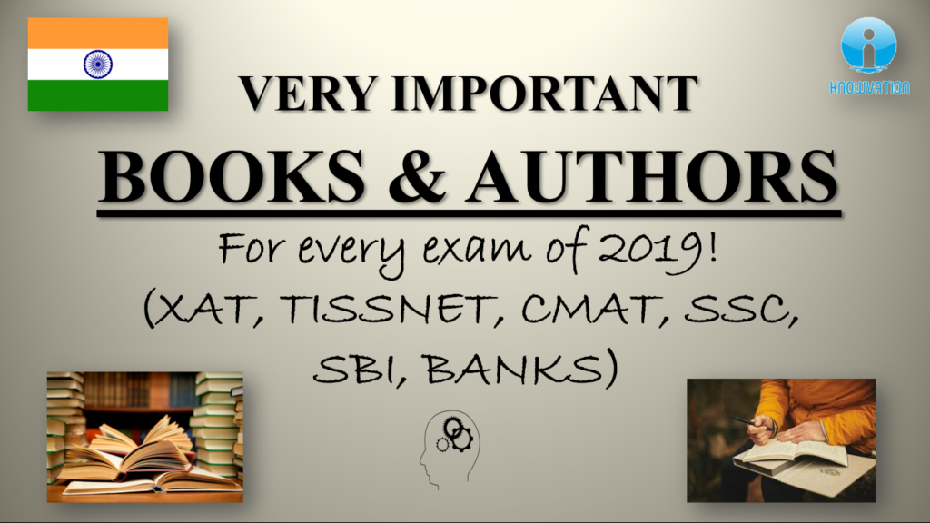 Important Books & Authors | GK questions for IIFT, TISSNET, XAT, CMAT, Banks & govt. exams 2019
