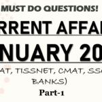 Current Affairs Questions for JANUARY 2020 | PART-1 | G.K. | XAT, IIFT, TISS, CMAT, Banks