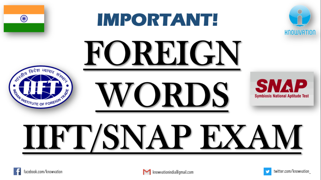 Important Foreign Words | Part-1 | Origins | Meanings | Verbal Ability for IIFT, SNAP & other Exams