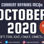 Current Affairs Questions for OCTOBER 2020 | PART-1 | G.K MCQs | XAT, IIFT, TISS, CMAT, Banks, RBI