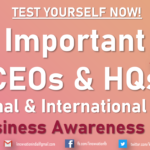 CEOs & Headquarters | Latest 2020-21 | Business Awareness | P-16 | TISSMAT, IIFT, XAT, TISSNET, CMAT