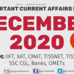 Current Affairs Questions for DECEMBER 2020 | PART-1 | G.K MCQs | XAT, IIFT, TISS, CMAT, Banks, RBI