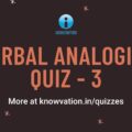 Verbal Analogies Quiz – 3