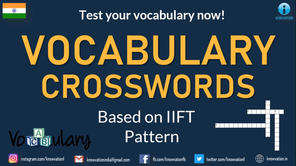 Vocabulary | Crossword Puzzle Based Questions | Synonyms | IIFT, CMAT, TISSNET, XAT, SNAP, Bank exam