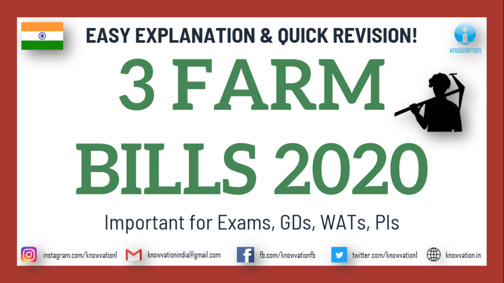 3 Farm Bills of 2020 | Easy Explanation | Issues of Farmers | MSP, APMC | Crack Exams, GDs, WAT & PI