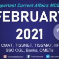 Current Affairs Questions for FEBRUARY 2021 | PART-1 | G.K MCQs | XAT, IIFT, TISS, CMAT, Banks, RBI