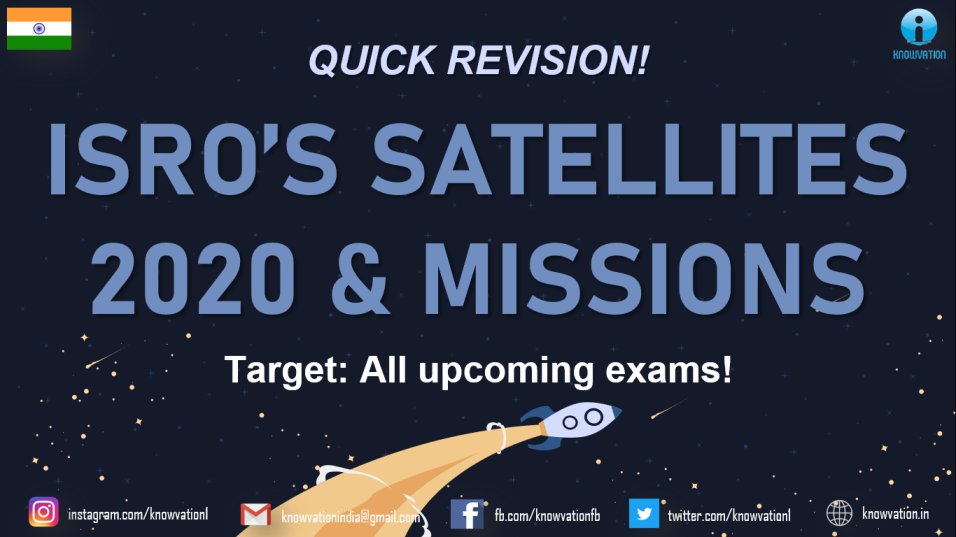 ISRO’s Important Satellites & Space Missions 2020-2021 | TISSNET, IIFT, CMAT, XAT, SSC CGL, Banks