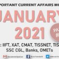 Current Affairs Questions for JANUARY 2021 | PART-3 | G.K MCQs | XAT, IIFT, TISS, CMAT, Banks, RBI