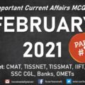 Current Affairs Questions for FEBRUARY 2021 | PART-3 | G.K MCQs | XAT, IIFT, TISS, CMAT, Banks, RBI