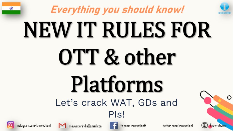 New IT Rules for OTT, Social Media Platforms & Digital News Websites | MBA | Crack GDs, WATs & PIs